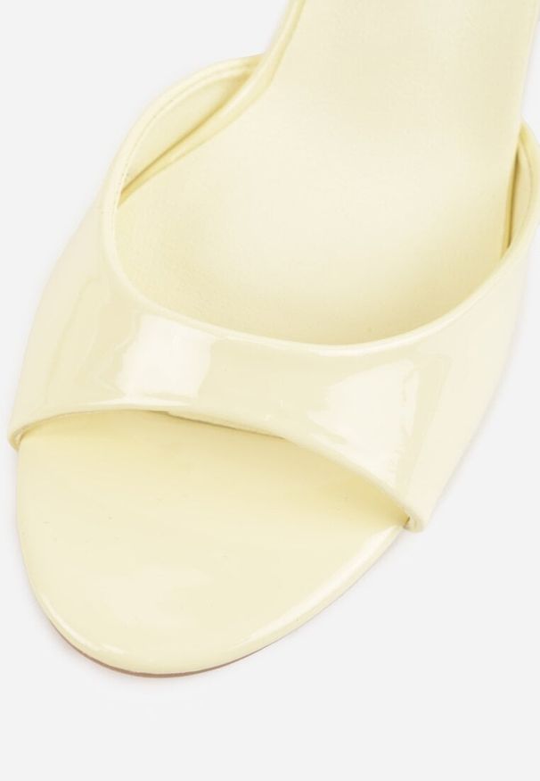 Renee - Żółte Eleganckie Sandały na Szpilce z Paskiem z Klamerką Berose. Zapięcie: pasek. Kolor: żółty. Obcas: na szpilce. Styl: elegancki. Wysokość obcasa: średni