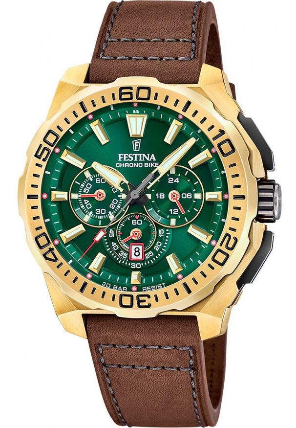 Zegarek męski Festina F20728-2 brązowy. Kolor: brązowy