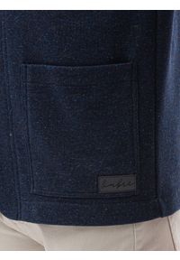 Ombre Clothing - Bluza męska rozpinana - granatowa B1485 - XL. Kolor: niebieski. Materiał: bawełna, poliester, dzianina #4