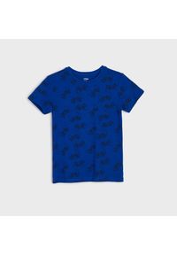 Sinsay - Koszulka z nadrukiem - Niebieski. Kolor: niebieski. Wzór: nadruk #1