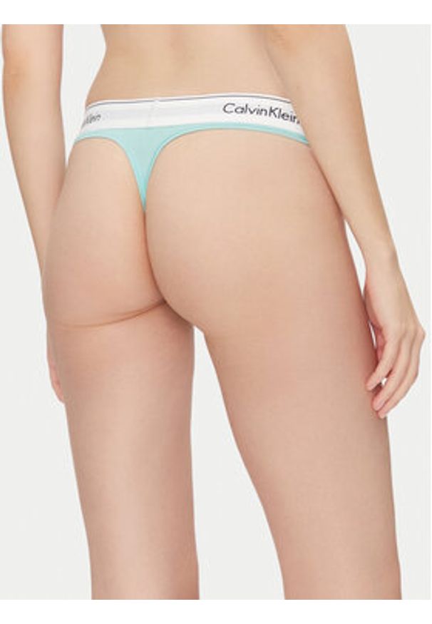Calvin Klein Underwear Stringi 0000F3786E Zielony. Kolor: zielony. Materiał: bawełna
