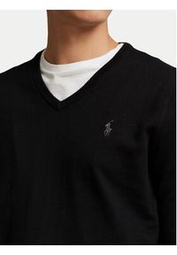Polo Ralph Lauren Sweter Ls Sf Vn Pp 710670789003 Czarny Regular Fit. Typ kołnierza: polo. Kolor: czarny. Materiał: bawełna #9