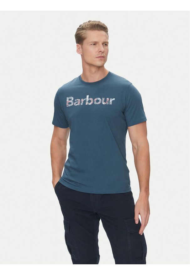 Barbour T-Shirt Devon MTS1391BU18 Granatowy Regular Fit. Kolor: niebieski. Materiał: bawełna