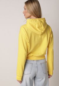 Born2be - Żółta Bluza z Dodatkiem Bawełny z Kapturem Wykończona Ściągaczami Evista. Typ kołnierza: kaptur. Kolor: żółty. Materiał: bawełna #6