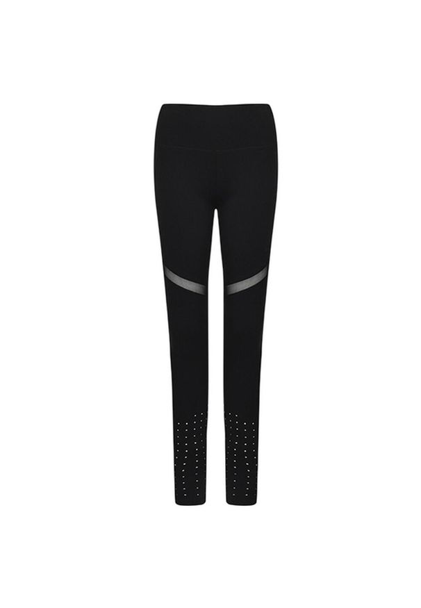 TOMBO - Legginsy Panelowe Damskie. Kolor: czarny. Sport: turystyka piesza