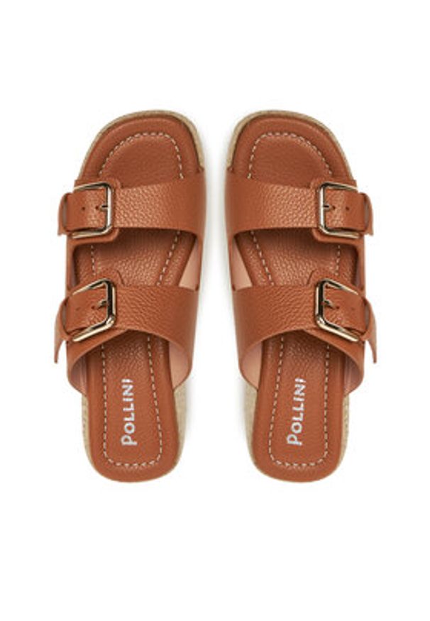 Pollini Espadryle SA28268I0MTD0230 Brązowy. Kolor: brązowy. Materiał: skóra