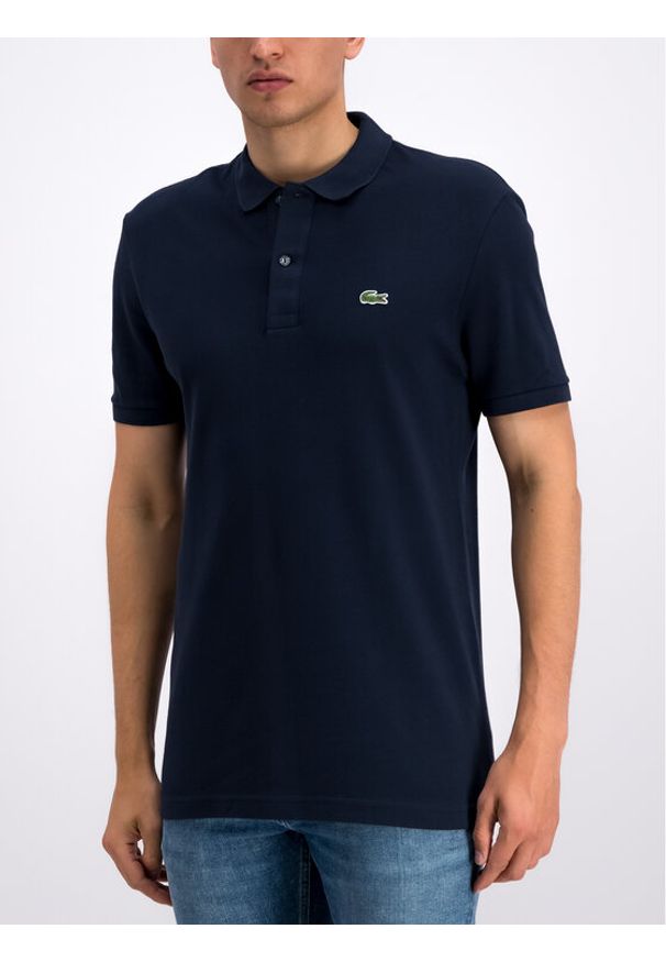 Lacoste Polo PH4012 Granatowy Slim Fit. Typ kołnierza: polo. Kolor: niebieski. Materiał: bawełna