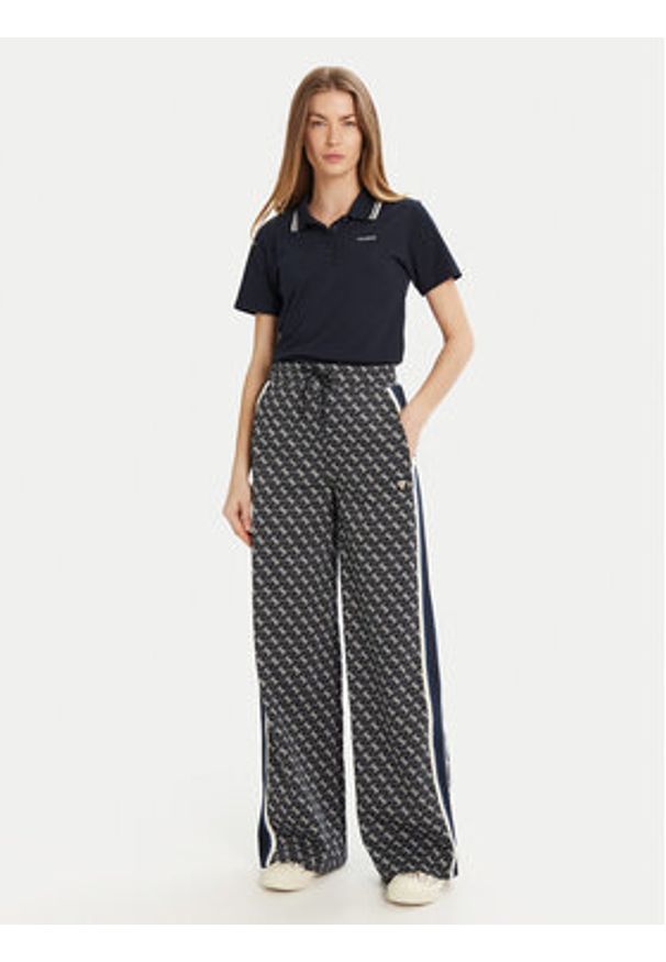 Guess Polo V5GP06 KCOK1 Granatowy Slim Fit. Typ kołnierza: polo. Kolor: niebieski. Materiał: bawełna