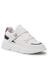 TOMMY HILFIGER - Sneakersy Tommy Hilfiger Lux Hrdware Sneaker FW0FW07110 White YBS. Kolor: biały. Materiał: materiał