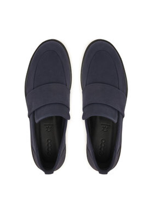 ecco - ECCO Półbuty Bella 28230302303 Granatowy. Kolor: niebieski. Materiał: nubuk, skóra