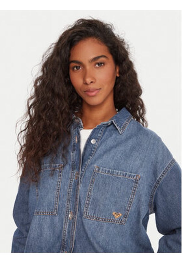 Roxy Koszula jeansowa Another Reflect ERJWT03704 Niebieski Regular Fit. Kolor: niebieski. Materiał: bawełna