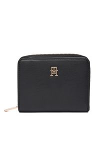 TOMMY HILFIGER - Tommy Hilfiger Mały Portfel Damski Th Icon Med Za Flap AW0AW17742 Czarny. Kolor: czarny. Materiał: skóra