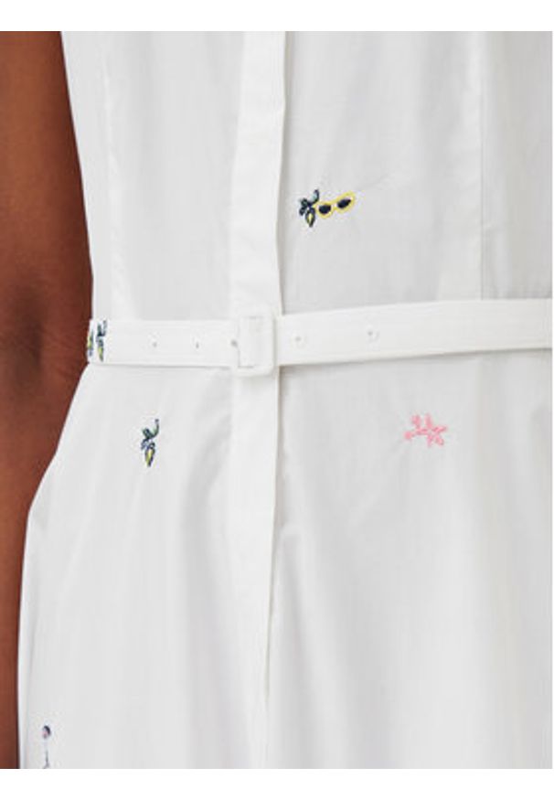 Marella Sukienka koszulowa Ensign 2513221222 Biały Regular Fit. Kolor: biały. Materiał: bawełna. Typ sukienki: koszulowe