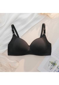 Intica - Biustonosz bezszwowy bez fiszbin codzienny elegancki Sibylle. Kolor: czarny. Materiał: skóra, materiał
