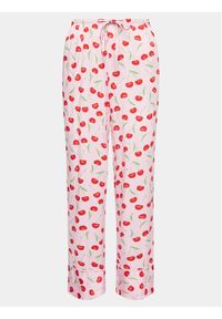 Hunkemöller Spodnie piżamowe 205067 Różowy Relaxed Fit. Kolor: różowy. Materiał: wiskoza