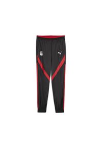 Puma - Męskie spodnie przedmeczowe Egipt PUMA Black Red. Kolor: czerwony, wielokolorowy, czarny. Sport: piłka nożna