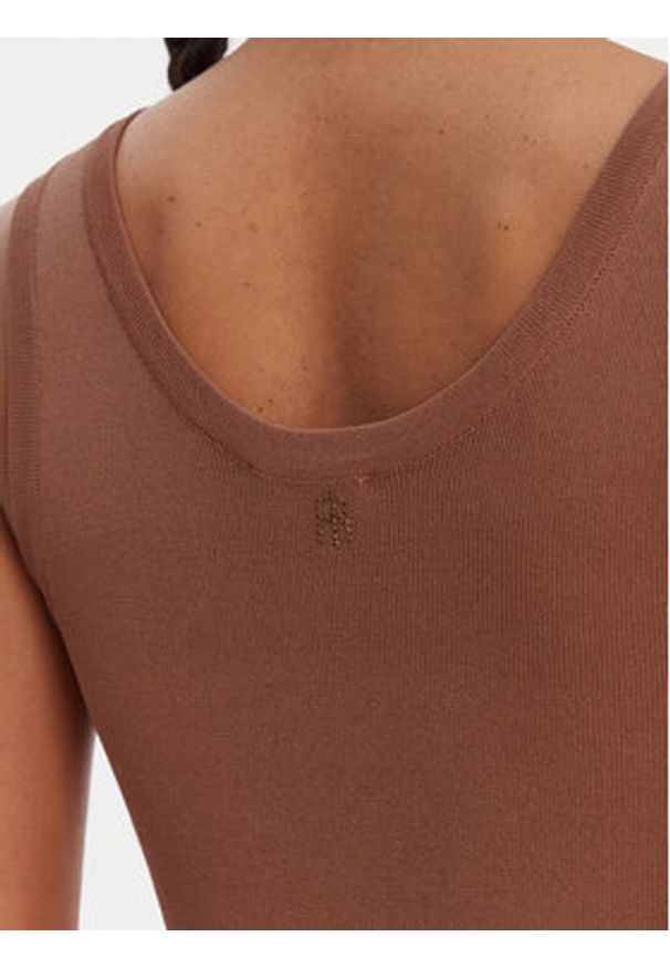 Fracomina Top FR26ST4005K524R9 Brązowy Slim Fit. Kolor: brązowy. Materiał: wiskoza