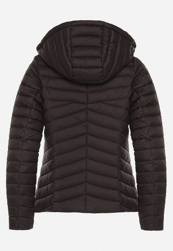 Born2be - Czarna Pikowana Kurtka Przejściowa z Kapturem Suritta. Okazja: na co dzień. Typ kołnierza: kaptur. Kolor: czarny. Materiał: jeans. Styl: klasyczny, casual, sportowy