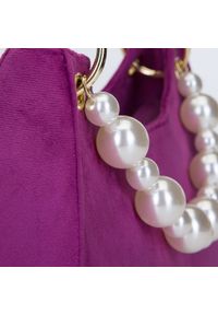 Wittchen - Torebka baguette ze sztucznymi perłami. Kolor: fioletowy. Wzór: aplikacja. Materiał: zdobione, zamszowe. Styl: elegancki #4