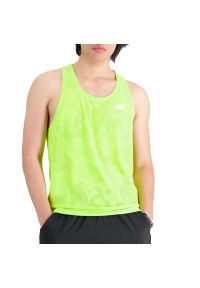 Koszulka New Balance MT33280THW - zielona. Kolor: zielony. Materiał: materiał. Długość rękawa: krótki rękaw. Długość: krótkie. Sport: fitness #1