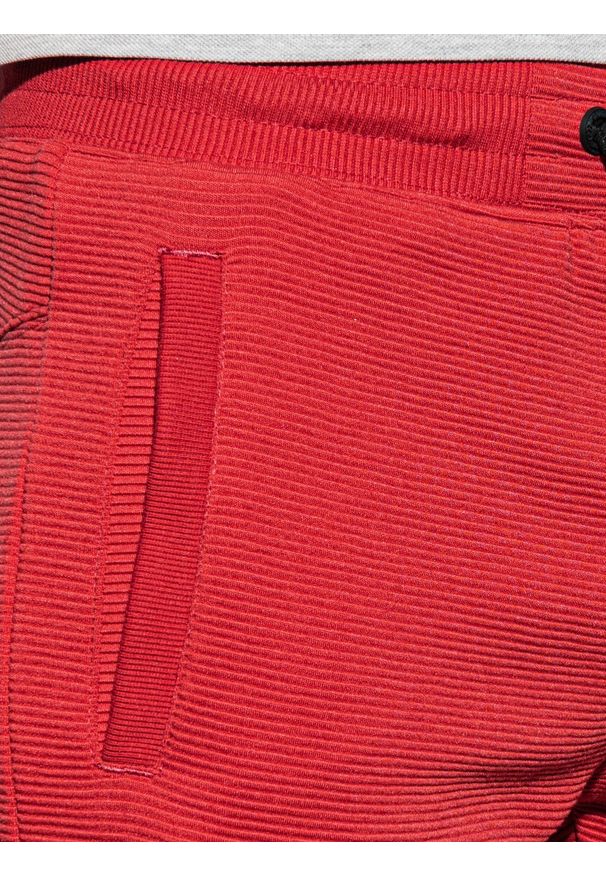 Ombre Clothing - Krótkie spodenki męskie dresowe W294 - czerwone - XXL. Kolor: czerwony. Materiał: dresówka. Długość: krótkie. Styl: sportowy, klasyczny