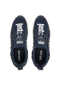 Just Cavalli Sneakersy 80QA3SA0 ZSE69 Granatowy. Kolor: niebieski. Materiał: materiał #2