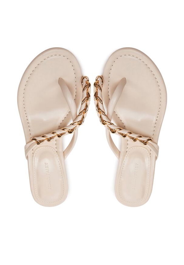 Jenny Fairy Japonki LS5730-04C Beżowy. Kolor: beżowy. Materiał: skóra