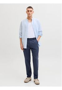 Jack & Jones Chinosy Stace 12248604 Granatowy Tapered Fit. Kolor: niebieski. Materiał: bawełna #4