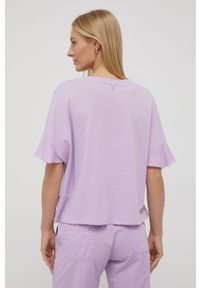 Deha t-shirt bawełniany kolor fioletowy. Kolor: fioletowy. Materiał: bawełna. Wzór: nadruk #3