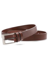 Brązowy Skórzany Pasek Męski Armodo. Kolor: brązowy. Materiał: skóra. Styl: elegancki, casual