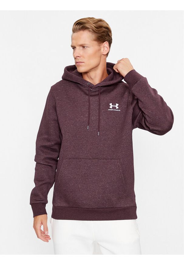 Under Armour Bluza Ua Essential Fleece Hoodie 1373880 Bordowy Loose Fit. Kolor: czerwony. Materiał: bawełna