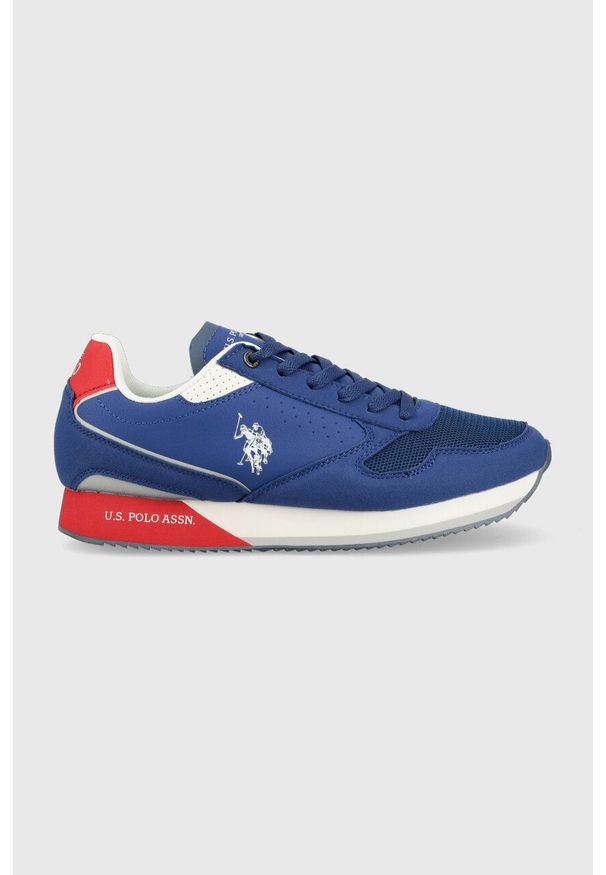 U.S. Polo Assn. sneakersy NOBIL kolor niebieski. Nosek buta: okrągły. Zapięcie: sznurówki. Kolor: niebieski. Materiał: guma