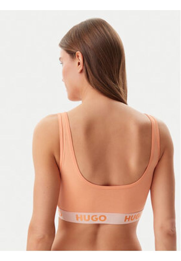 Hugo - HUGO Biustonosz top Sporty Logo 50469631 Pomarańczowy. Kolor: pomarańczowy. Materiał: bawełna