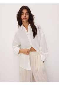 Reserved - Koszula oversize z modalu - złamana biel. Materiał: len #1