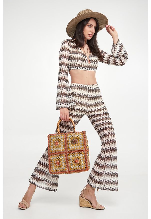 Twinset U&B - Top damski żakardowy TWINSET U&B. Materiał: żakard