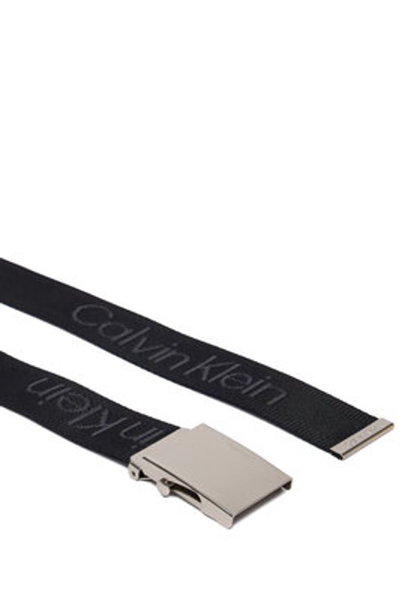 Calvin Klein Pasek Męski Logo Webbing Plaque 38Mm Fixed LV04D7075G Czarny. Kolor: czarny. Materiał: materiał