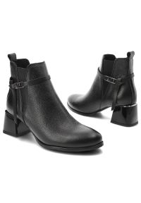 Czarne Botki Lemar Modne Buty Damskie. Okazja: na co dzień. Kolor: czarny. Materiał: materiał. Styl: casual, klasyczny
