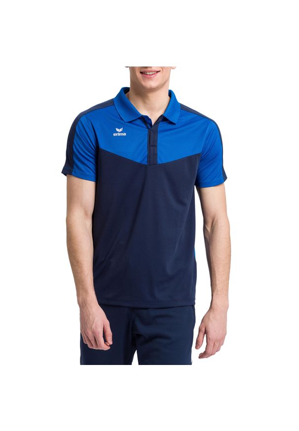 ERIMA - Polo Erima Squad. Typ kołnierza: polo. Kolor: niebieski. Materiał: materiał. Sport: tenis, piłka nożna