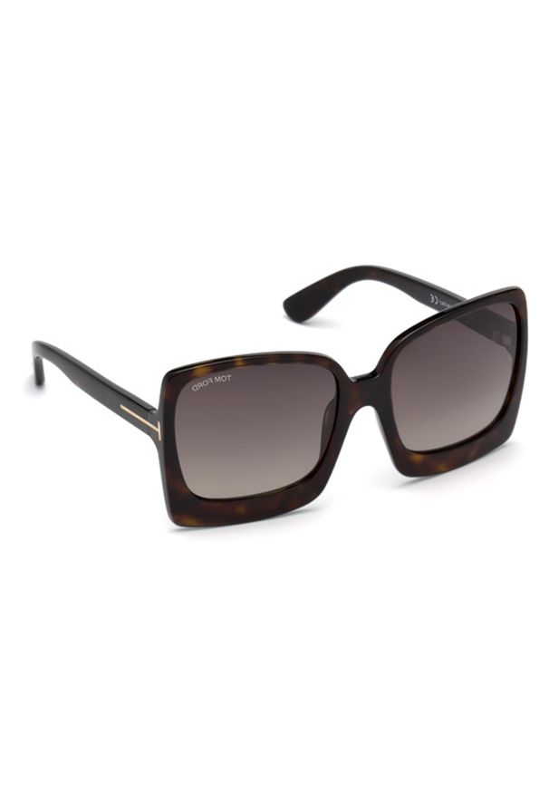 Tom Ford - TOM FORD - Kwadratowe okulary przeciwsłoneczne Katrine. Kolor: brązowy