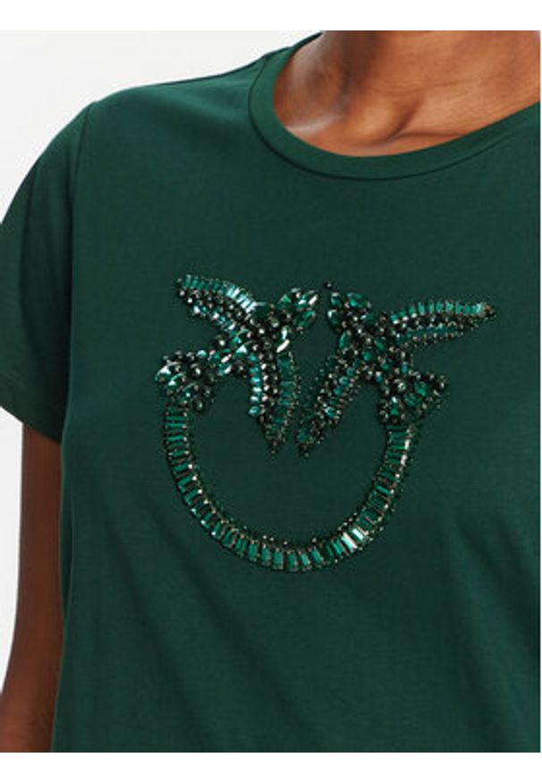Pinko - PINKO T-Shirt Quentin 100535 A2RN Zielony Regular Fit. Kolor: zielony. Materiał: bawełna