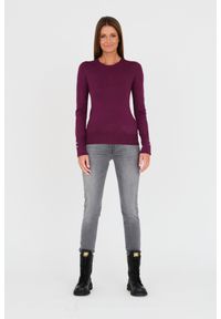 Guess - GUESS Bordowy damski cienki sweter, Rozmiar S. Kolor: czerwony #4