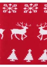 His Story - Tematyczne Skarpetki Bawełniane - Choinka, Renifer, Święta. Kolor: czerwony. Materiał: elastan, bawełna, poliamid #2
