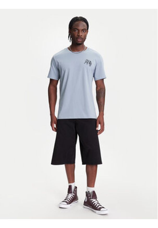 Converse T-Shirt Skeleton Party 10027726-A03 Błękitny Regular Fit. Kolor: niebieski. Materiał: bawełna