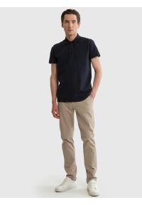 Big-Star - Koszulka męska polo granatowa Markolinos 403. Okazja: na co dzień. Typ kołnierza: polo. Kolor: niebieski. Materiał: bawełna, materiał. Styl: vintage, retro, casual #4