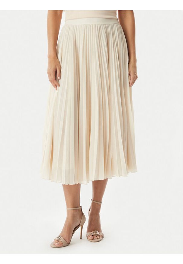 Rinascimento Spódnica plisowana CFC0128147003 Beżowy jasny Regular Fit. Kolor: beżowy. Materiał: syntetyk