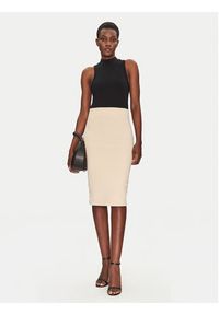 ViCOLO Spódnica ołówkowa TD0093 Beżowy Regular Fit. Kolor: beżowy. Materiał: wiskoza