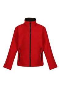 Regatta - Kurtka Softshellowa Dziecięca 2 Warstwy. Kolor: czarny, czerwony, wielokolorowy. Materiał: softshell. Styl: sportowy