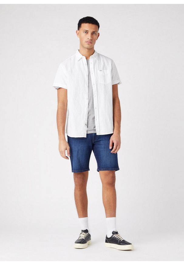Wrangler - WRANGLER TEXAS SHORTS MĘSKIE SZORTY KRÓTKIE SPODENKI JEANSOWE STARLITE W11CYJ38E 112145757. Materiał: jeans. Długość: krótkie