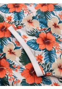 Ombre Clothing - Koszulka polo bawełniana z nadrukiem w kwiaty – biała V1 OM-POSS-0149 - XXL. Okazja: na co dzień. Typ kołnierza: polo. Kolor: biały. Materiał: bawełna. Wzór: kwiaty, nadruk. Sezon: lato. Styl: wakacyjny, elegancki, casual #7