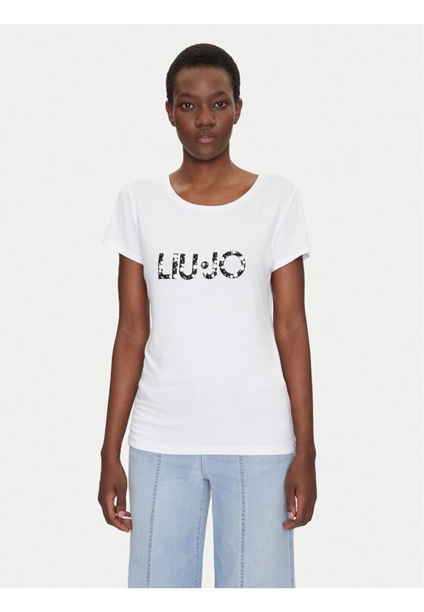 Liu Jo Beachwear T-Shirt VA5156 JS360 Biały Regular Fit. Kolor: biały. Materiał: wiskoza